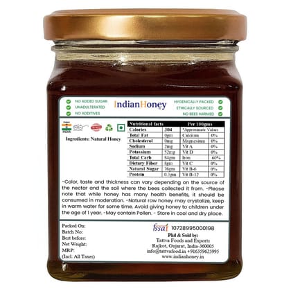 IndianHoney Himalayan multiflora Honey | Pure & Natural | Unprocessed, Unfiltered, No Added Sugar | Ethically Sourced Natural Sweetener | Rich in Antioxidants | 230g Glass Jar