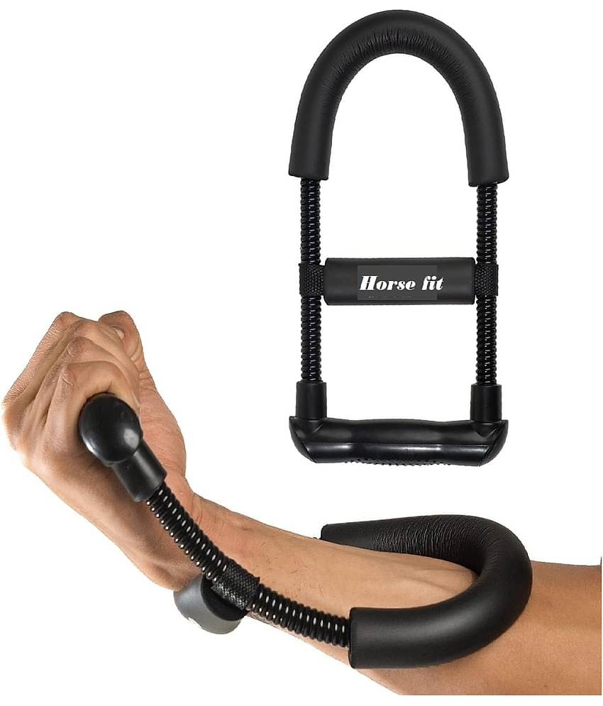 HORSE FIT Wrist Exerciser  Forearm Strengthener Wrist Exercise Equipment Arm Strengthener Grip Strengthener Fitness Equipment Home Gym Equipment For Men & Gym Equipment For Women Grip Workout Forearm Wrist Grip, Black