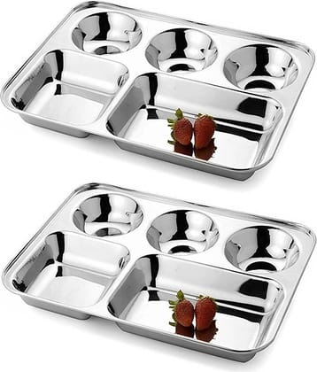 bartan hub 2 Pcs Stainless Steel Steel Full Plate