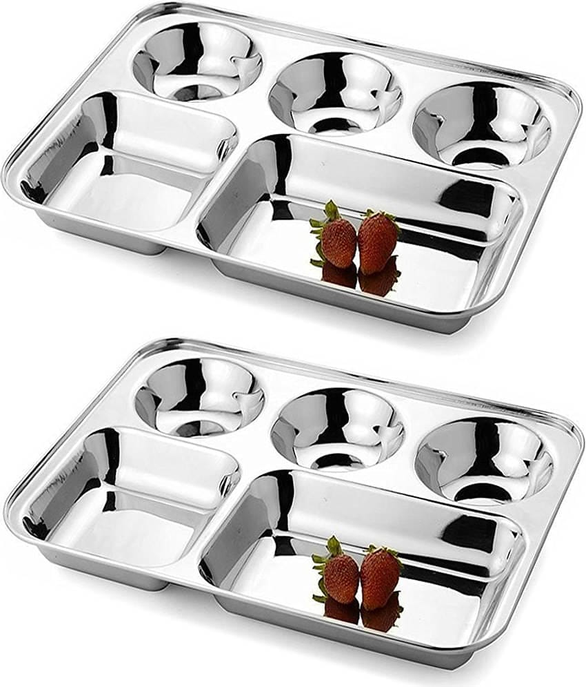 bartan hub 2 Pcs Stainless Steel Steel Full Plate