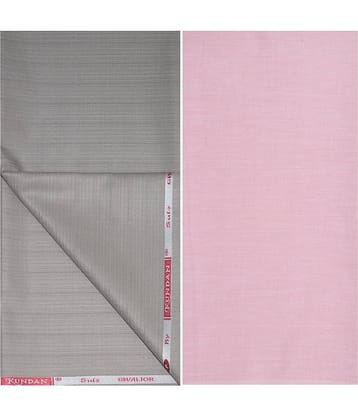 KUNDAN SULZ GWALIOR Pink Cotton Blend Unstitched Shirts & Trousers ( 1 Pant & 1 Shirt Piece )