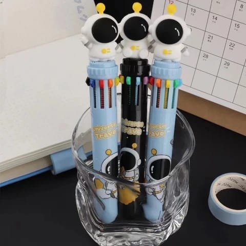 Astronaut Theme Multicolour Ball Pen For  School Student ( Random Colour )