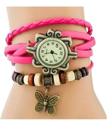 DECLASSE Pink Leather Analog Womens Watch