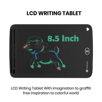 Portronics Ruffpad 8.5M, Multicolor LCD, One-Tap Erase, 8.5 Inches Screen, Smart Lock (Black)