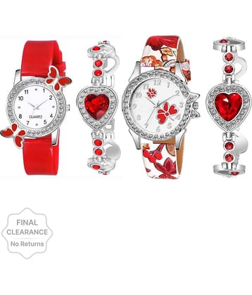 Shivark Red Silicon Analog Womens Watch
