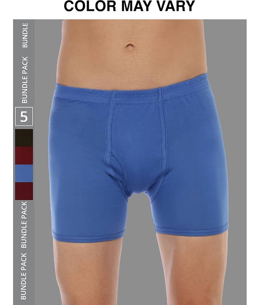 Dollar Lehar Mens Combed Cotton Trunk - Pack of 5 - (Colour May Vary)