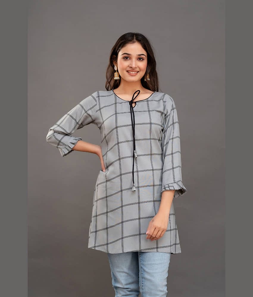 Kapadia Grey Rayon Women's Regular Top ( Pack of 1 )