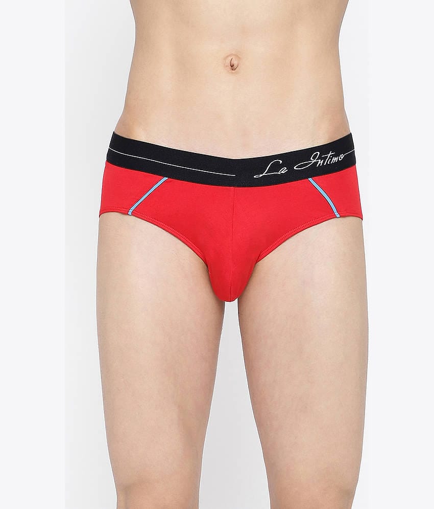La Intimo Pack of 1 Cotton Briefs For Men's ( Red )