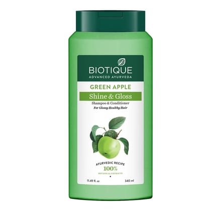 Biotique Green Apple Shine & Gloss Shampoo with Conditioner 340ml