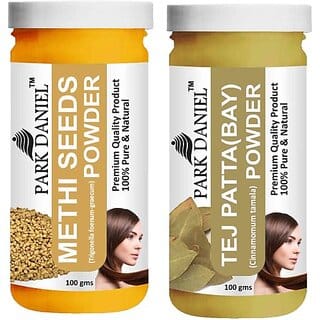 PARK DANIEL Pure & Natural Methi Powder & Tej Patta(Bay) Powder Combo Pack of 2 Bottles of 100 gm (200 gm ) (200 ml)