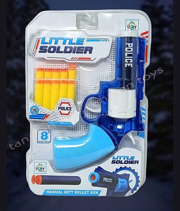 1958Y-YESKART Toy Gun Little Soldier Soft Bullets Shooting Blaze Gun For Kids,  Gun With 10 Soft Foam Bullets, Easy To Operate Shooting Gun Imaginary Targets,(Random Color) (Pack Of 1 Pcs),Multicolor