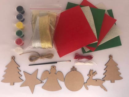 The brown box-Christmas Craft kit,Bunting Making kit,Ornaments Making kit,DIY Christmas Decor,Christmas Gift for Kids