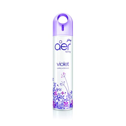 Godrej Aer Spray, Air Freshener For Home & Office - Violet Valley Bloom, Long-Lasting Fragrance, 240 Ml, Lavender