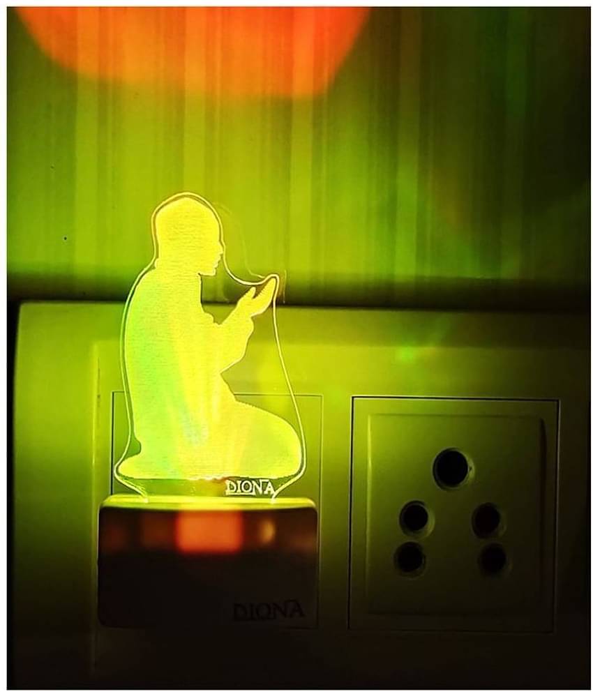 DIONA Night Lamp Namaz Dua Islam LED 3D Illusion Multi Color Changing Night Light