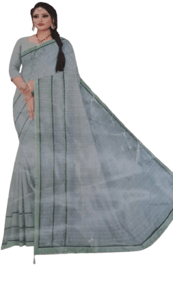 Elegant Peach Chiffon Saree