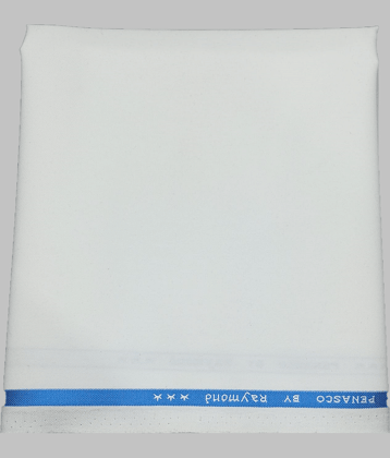 Raymond White Polyester Blend Men's Unstitched Pant Piece ( Pack of 1 )