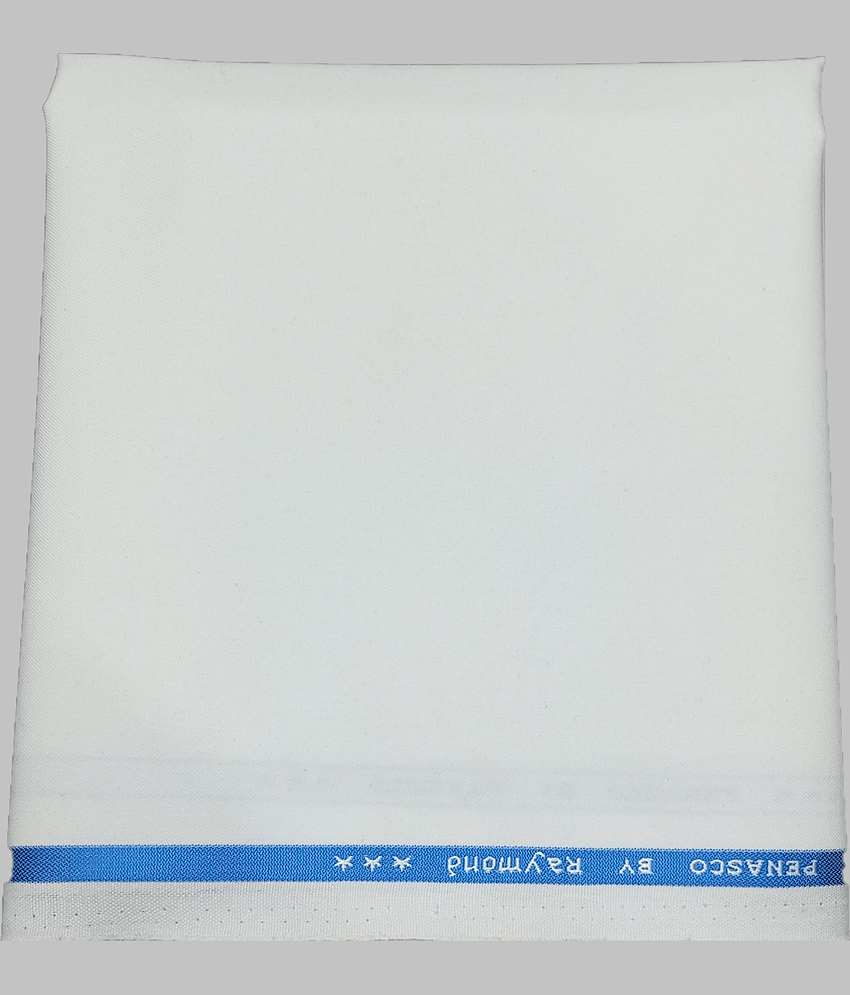 Raymond White Polyester Blend Men's Unstitched Pant Piece ( Pack of 1 )