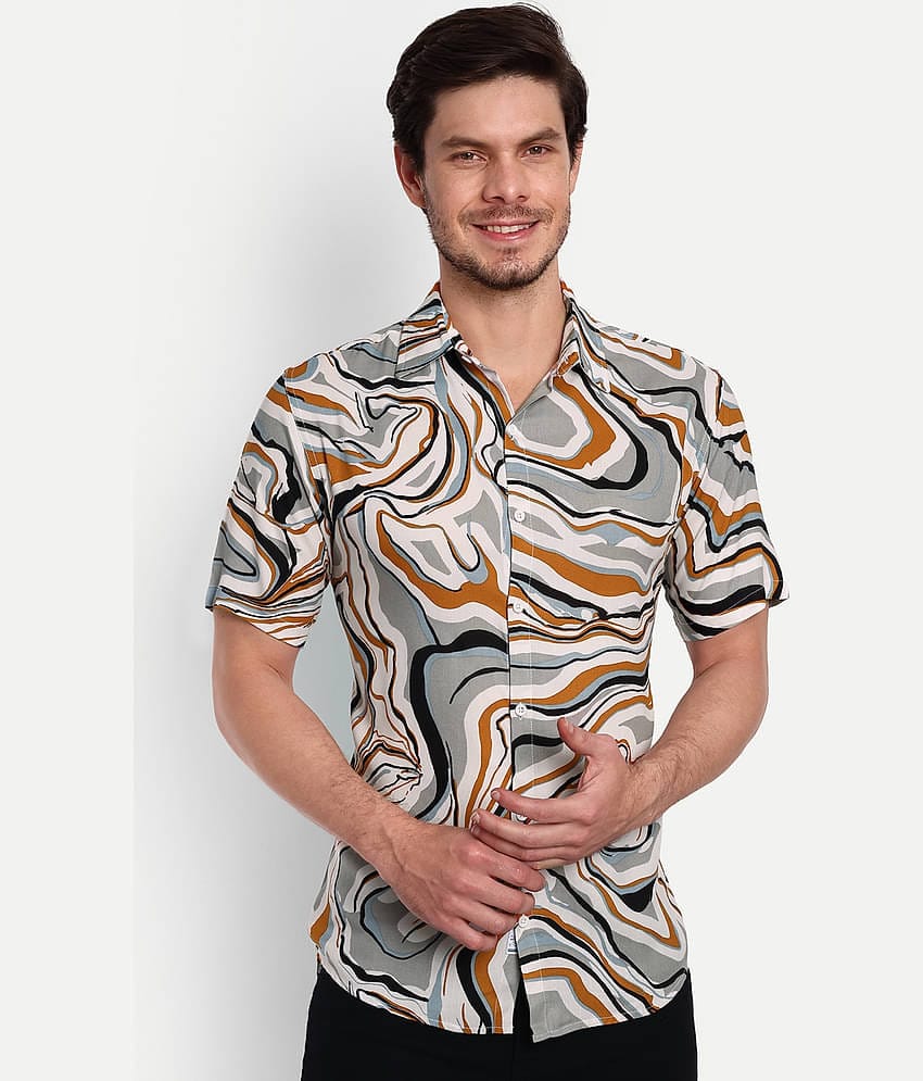 TrendiVastra - Grey Viscose Regular Fit Men's Casual Shirt ( Pack of 1 )