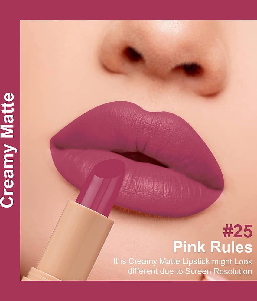 One Wish Nude Pink Matte Long Lasting Creme Lipstick ( Pack of 1 )