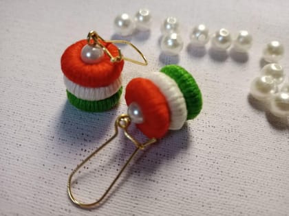 Tiranga Donuts Earrings - Colorful Indian Flag Inspired Festive Jewelry