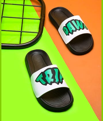 Q tick White Men's Slide Flip Flop