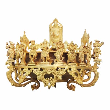 Brass Krishna Urli - Decorative Flower Urli Bowl, Diameter : 17 Inch (BSMAS928 A)