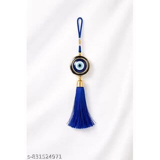 Evil Eye Nazar Battu Hanging for Home & Office | Blue Glass Look Door & Wall Decor Lucky Charm