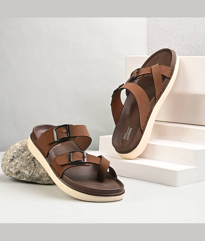 Leeport - Brown Men's Floater Sandals