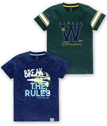 CODEZ Pack of 1 Boys Cotton Blend T-Shirt ( Multi Color )