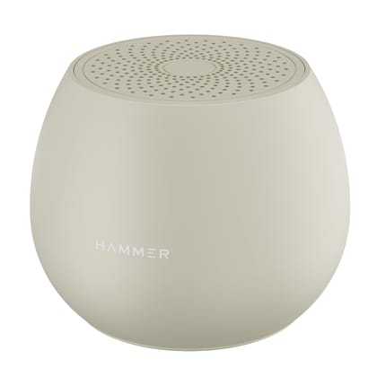 HAMMER Drop 5W Bluetooth Wireless Speaker with Twin Pairing, 1200 mAh Battery, 100H Standby Time, TWS Function, TF Card, USB Slot, Auto-Pairing, in-Built Mic, Type-C Charging, 52mm Driver (Beige) HAMMER Drop 5W Bluetooth Wireless Speaker with Twin Pairin