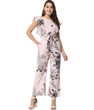 OTIRA Pink Crepe Regular Fit Women's Jumpsuit ( Pack of 1 )