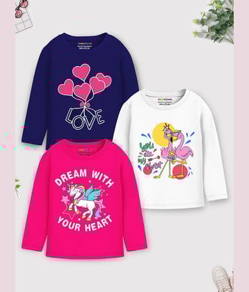 Trampoline Pack of 3 Girls Cotton Blend T-Shirt ( Multicolor )
