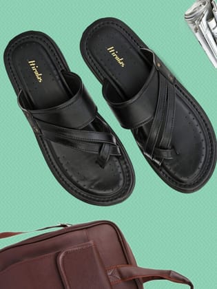 Hirolas® Men's Black Comfortable Office Slippers (HROMSL10BLK)