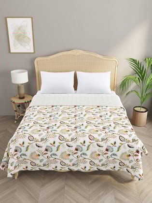 Handblock printed Kantha Bedcover