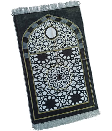 ADIRNY Gray Single Velvet Prayer Mat ( 110 X 70 cm )