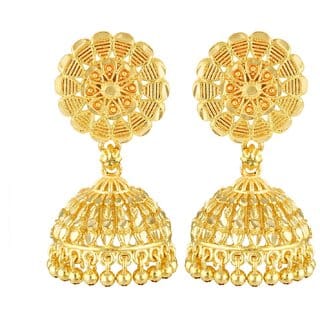 South Screw back alloy Gold plated Jhumki, Jhumka, Jhumkas Earring for Women and Girls VFJ1502ERG