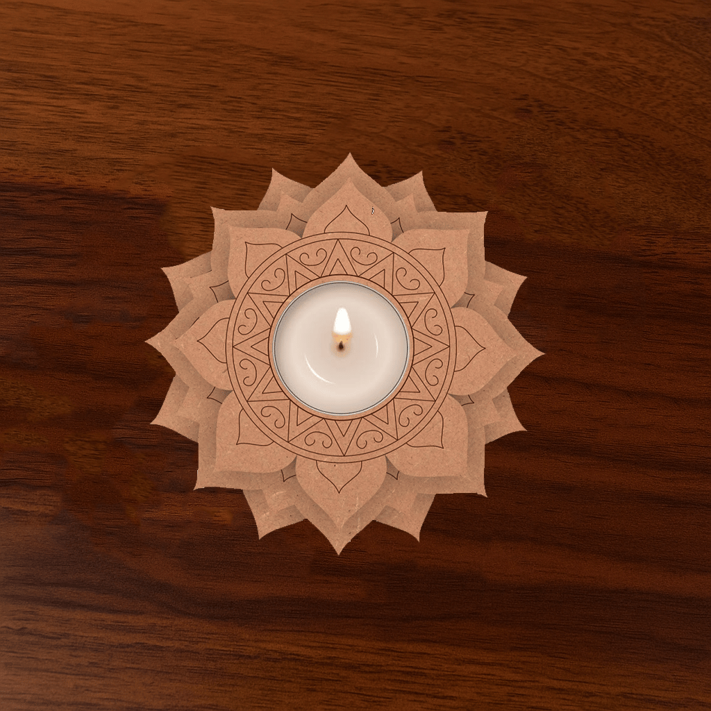 Dbeautify's DIY MDF Mandala Tea-Light Candle Holder