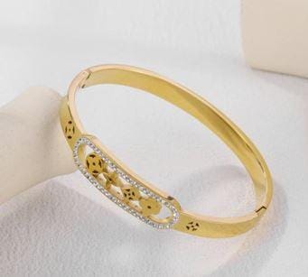 Stainless Steel Gold/Rosegold Plated Clover Kada- STKD 4894