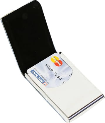 Style 98 Blue Steel Credit/Debit Card 6 Slot Card Holder For Men & Women