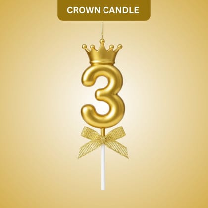 Golden Crown Numerical Candle No. 3