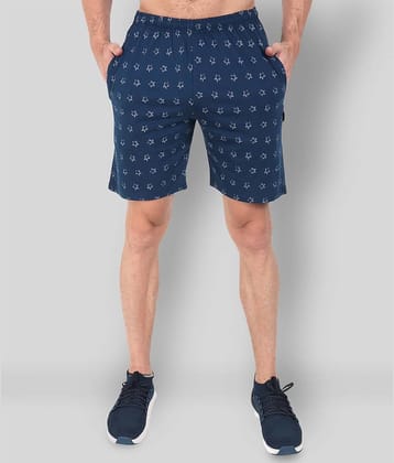 Zeffit - Blue Cotton Blend Men's Shorts ( Pack of 1 )