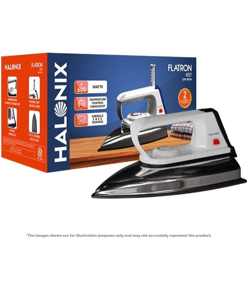 Halonix Flatron Neo Flatron Neo Dry 600W White 600 watt Dry Iron