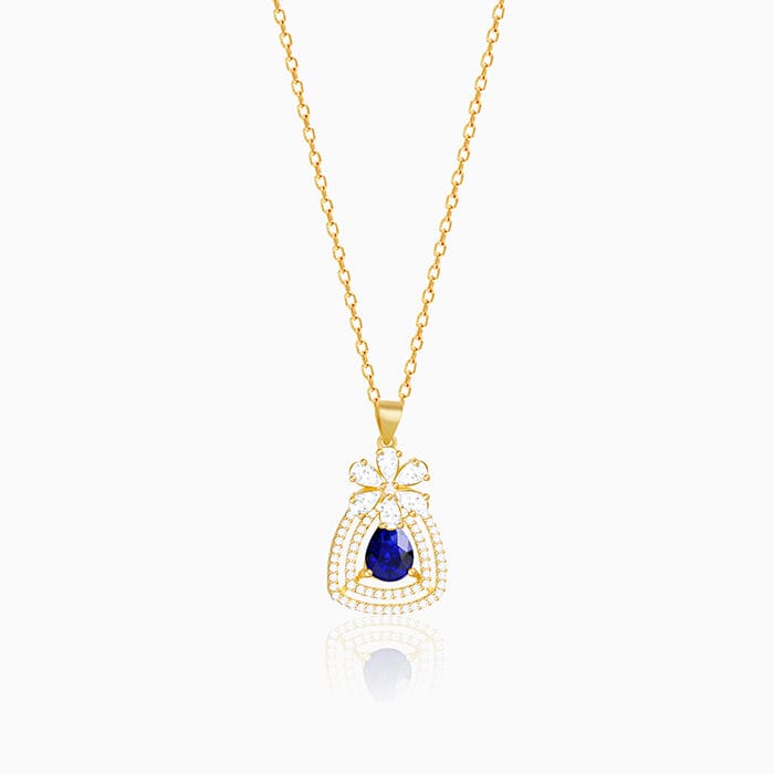 Golden Forever In Blue Pendant With Link Chain