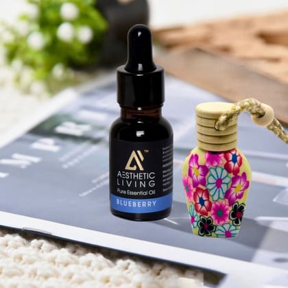 Aesthetic Living Car Aromatizer/ Diffuser Bottle with Essential Oil (Vase Shape-15 ml+ English Lavender Essential Oil, 15 ml) Aesthetic Living Car Aromatizer/ Diffuser Bottle with Essential Oil (Vase Shape-15 ml+ English Lavender Essential Oil, 15 ml)