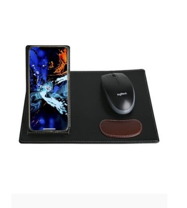 Versatile Black Mousepad with Stand