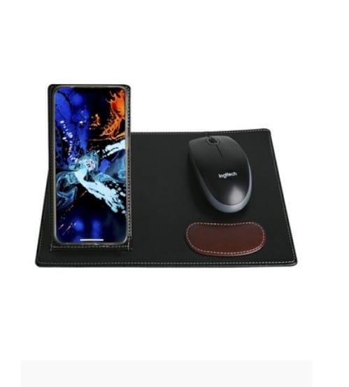 Versatile Black Mousepad with Stand