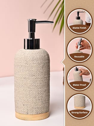 VON CASA Off-White Polyresin Soap Dispenser - 310ml