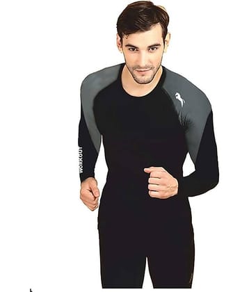 Just Rider Men's Tshirt Ultra Stretchable Compression Support Gym Work Out Body Building T-Shirt