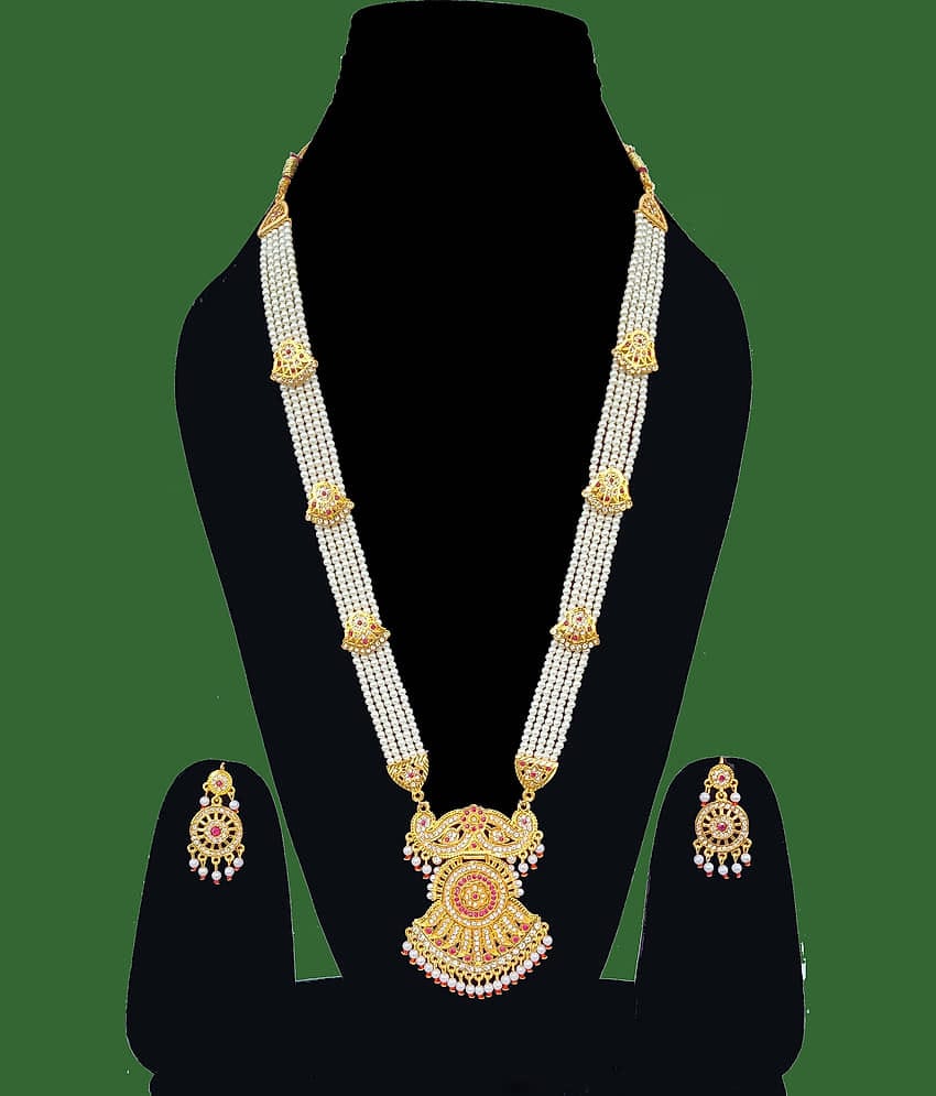 Rhosyn Multicolor Brass Necklace Set ( Pack of 1 )