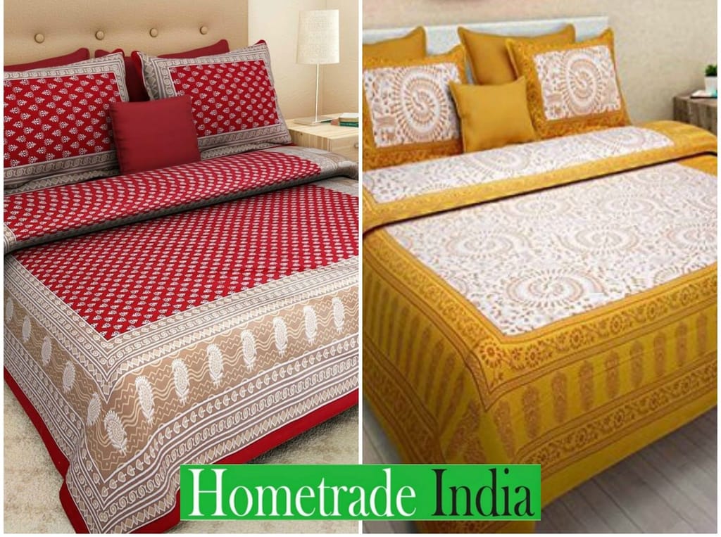 2201-Hometrade India- Standard Double Size (90*100 in )-Combo Double Bedsheet